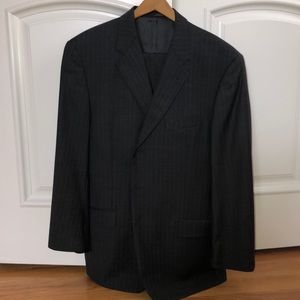 pin striped cuff bottom wool suit
